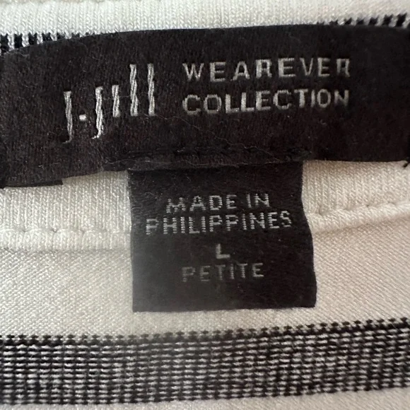 J. Jill Wearever sleeveless dress Black and White Striped. Size large petite. - Picture 3 of 9